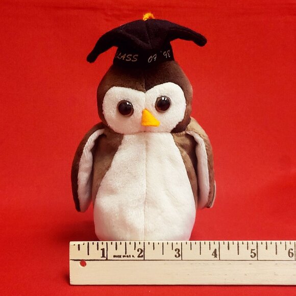 Ty Beanie Babies Wise The Graduation Owl1998 Animal Plush Stuff Toy - Picture 8 of 13